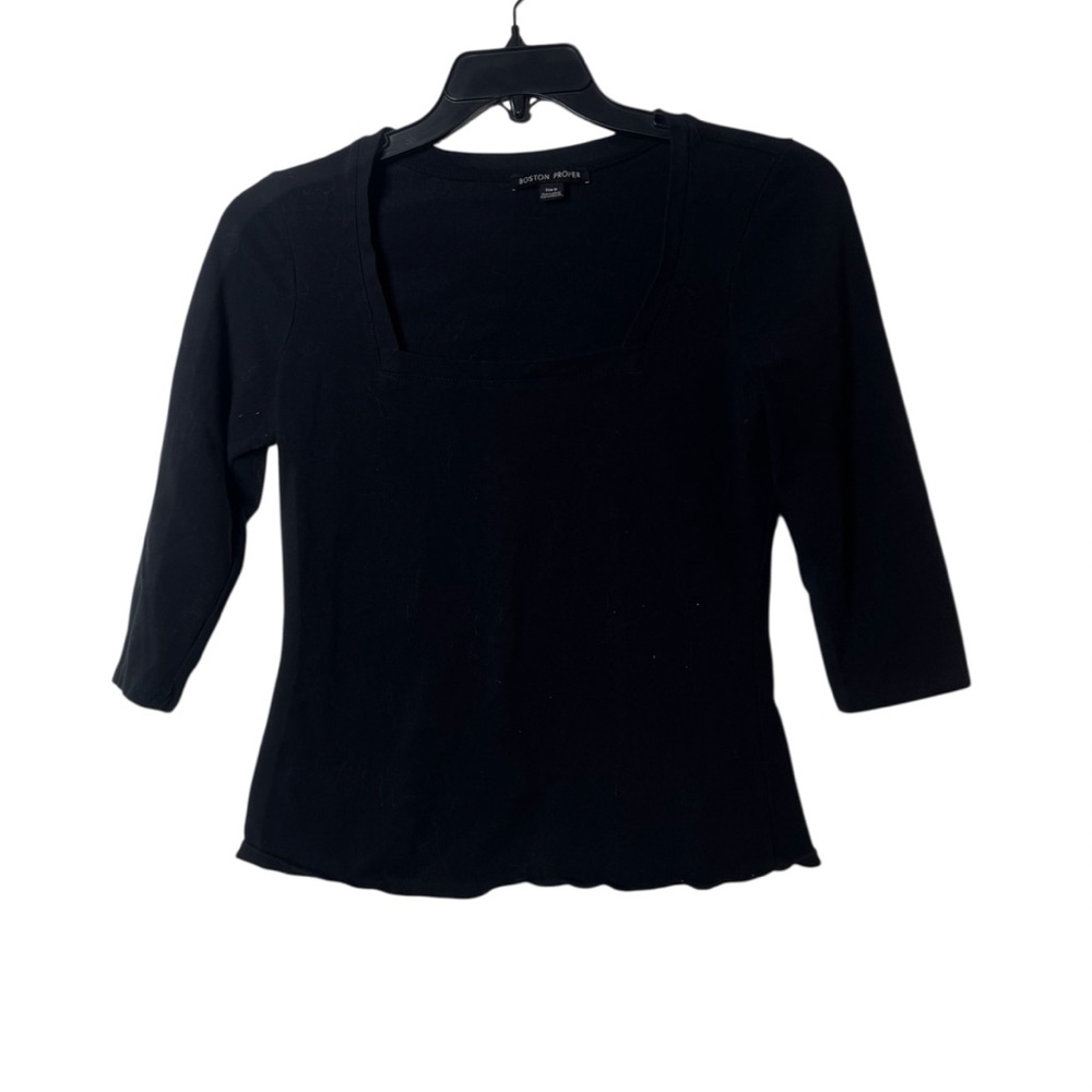 Boston Proper Black 3/4 Sleeve Blouse